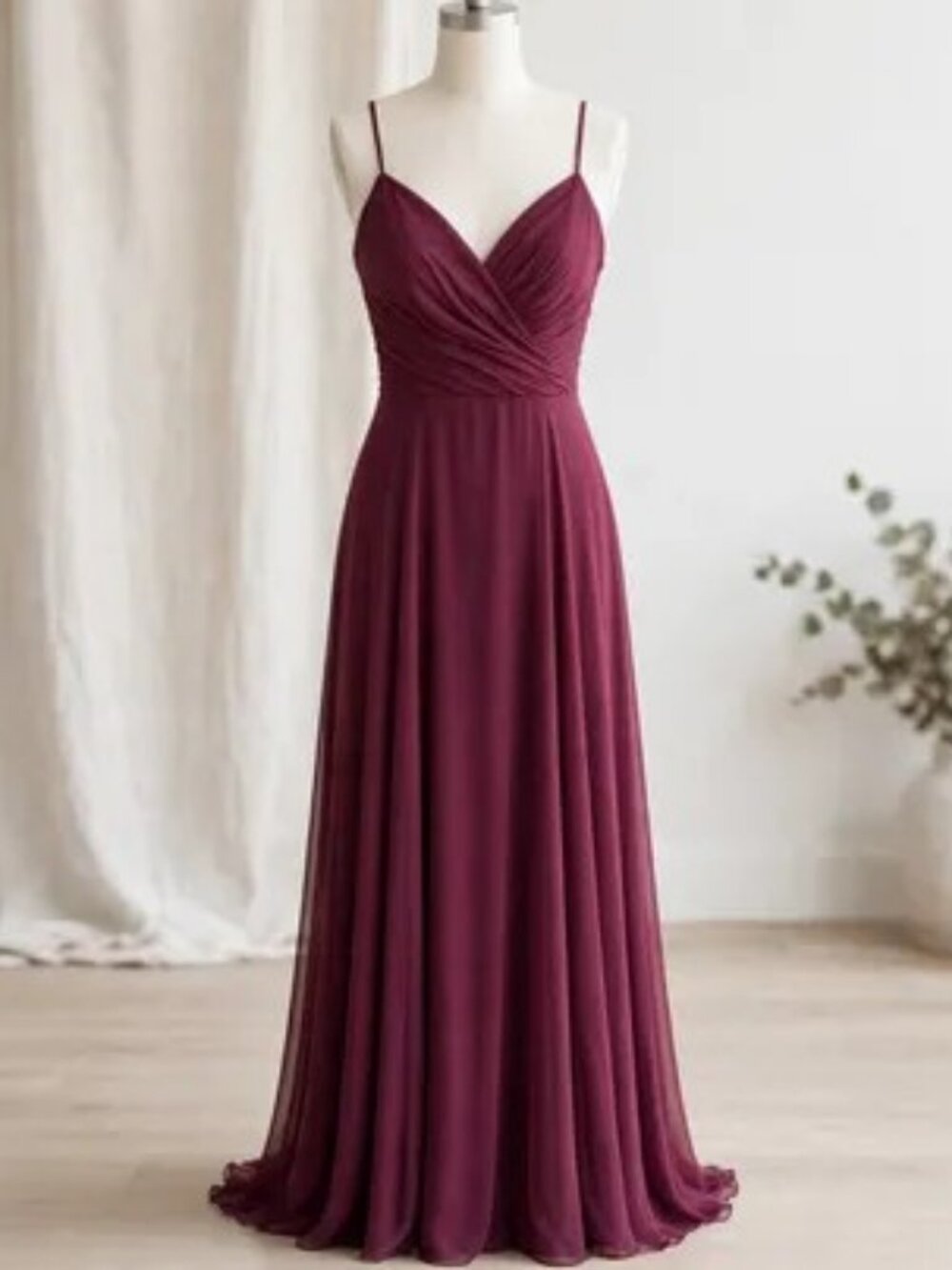 David's Bridal DB Studio Bridesmaid Dress - Plum - Size 6